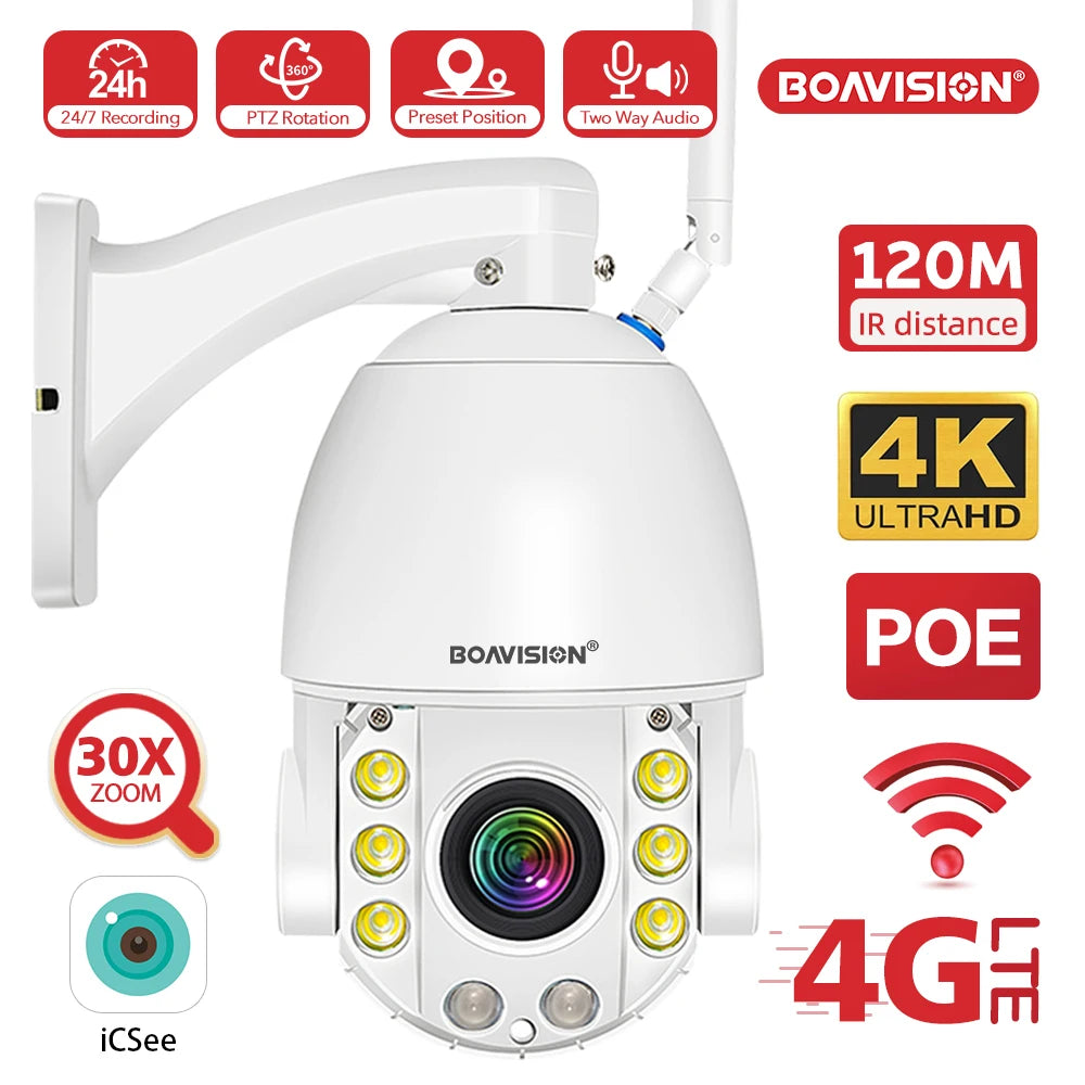 Boavision 8MP WIFI Night Vision Two Way Audio Dome Camera