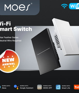 MOES 2-IN-1WiFi Star Feather Smart Touch Switch with Alexa Google Home