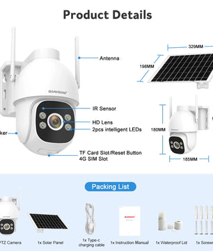Boavision 4G 128GB Solar Outdoor Night Vision Security Camera