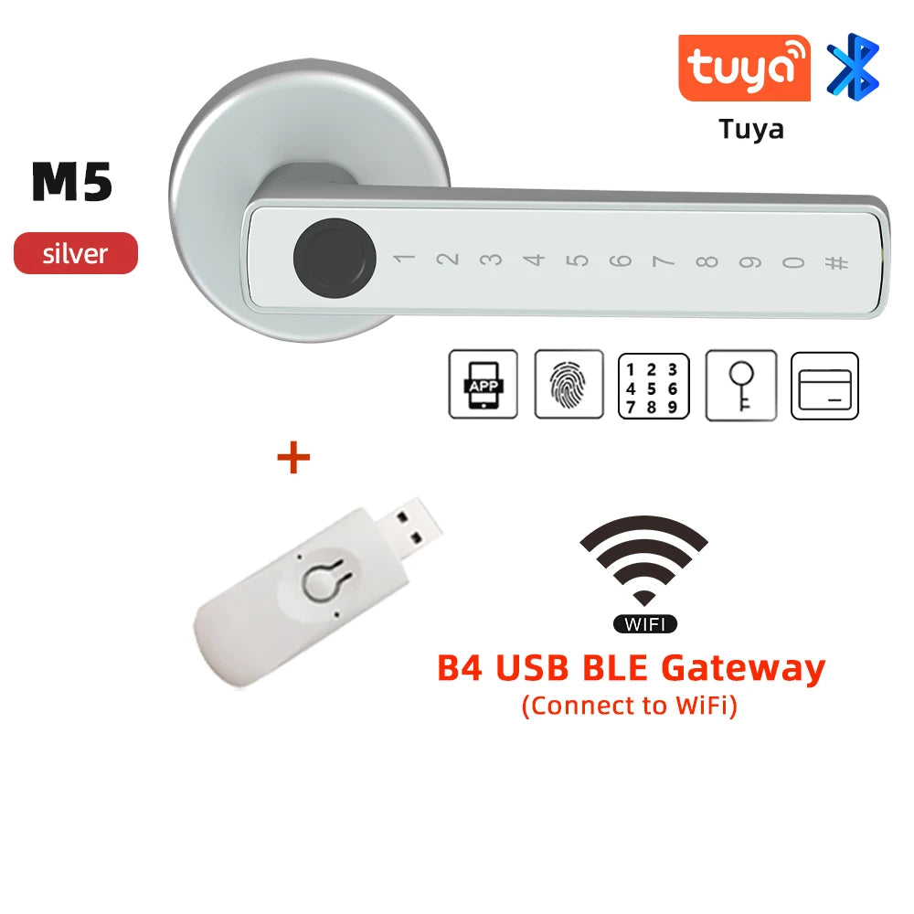 Aluminium Alloy Fingerprint Bluetooth Reversible Dry Battery Lock