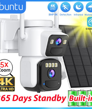1080P 8MP 4K Dual Lens Solar Powered Wireless Camera