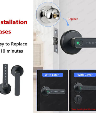 RayKube Stainless Steel Fingerprint Digital Smart Door Lock