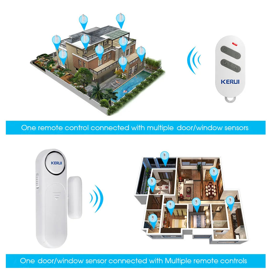 Kerui Plastic Smart Wireless Home Door Windows Security Sensor