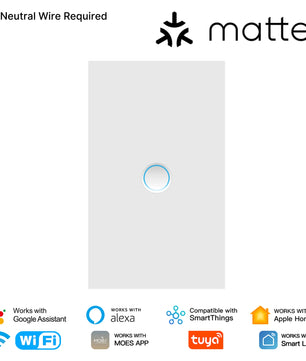 Moes Tuya WiFi Concave Glass Smart Switch with Alexa Google