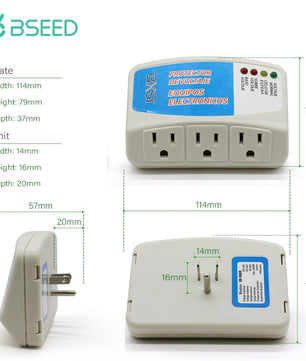 Bseed 12A Alloy Surge Protector Voltage Moulded Case Wall Socket