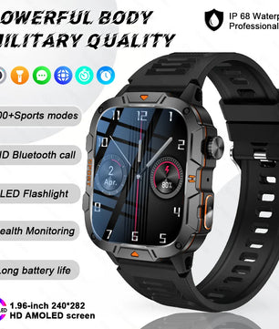 Fine Steel Waterproof Android Square Shaped Amoled Screen Smartwatch