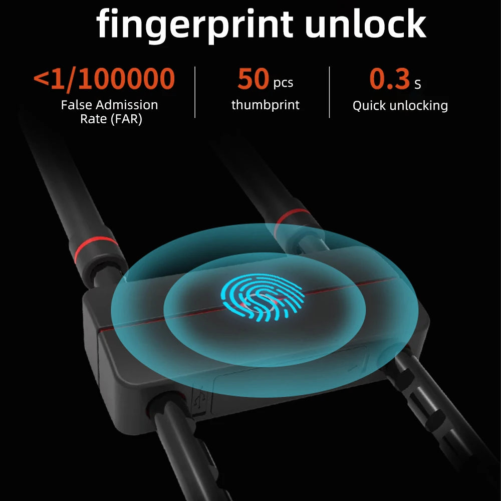 Stainless Steel Waterproof Rechargeable Battery Biometric Door Lock