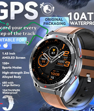 Silica Gel Health Monitor Waterproof Bluetooth Round Smart Watch