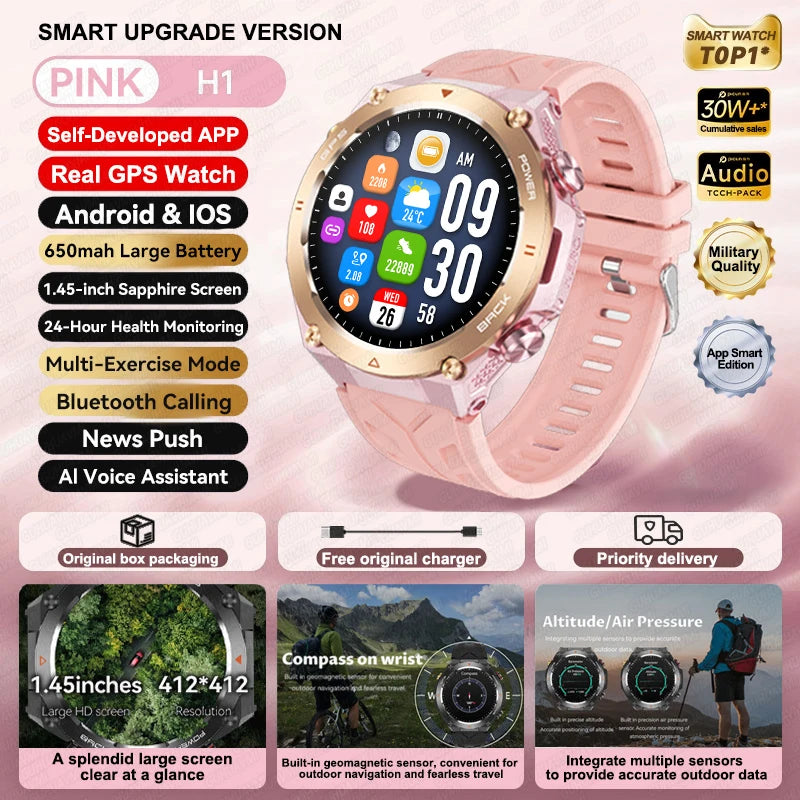 Silica Gel Waterproof Android Round Shaped Amoled Screen Smartwatch