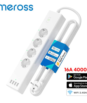 Meross Alloy WiFi Smart Power Surge Protector Socket Extension