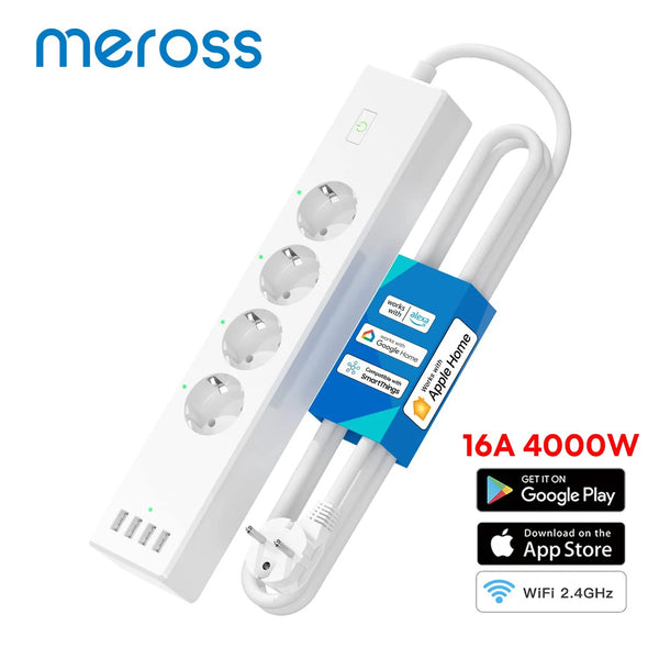 Meross Alloy WiFi Smart Power Surge Protector Socket Extension
