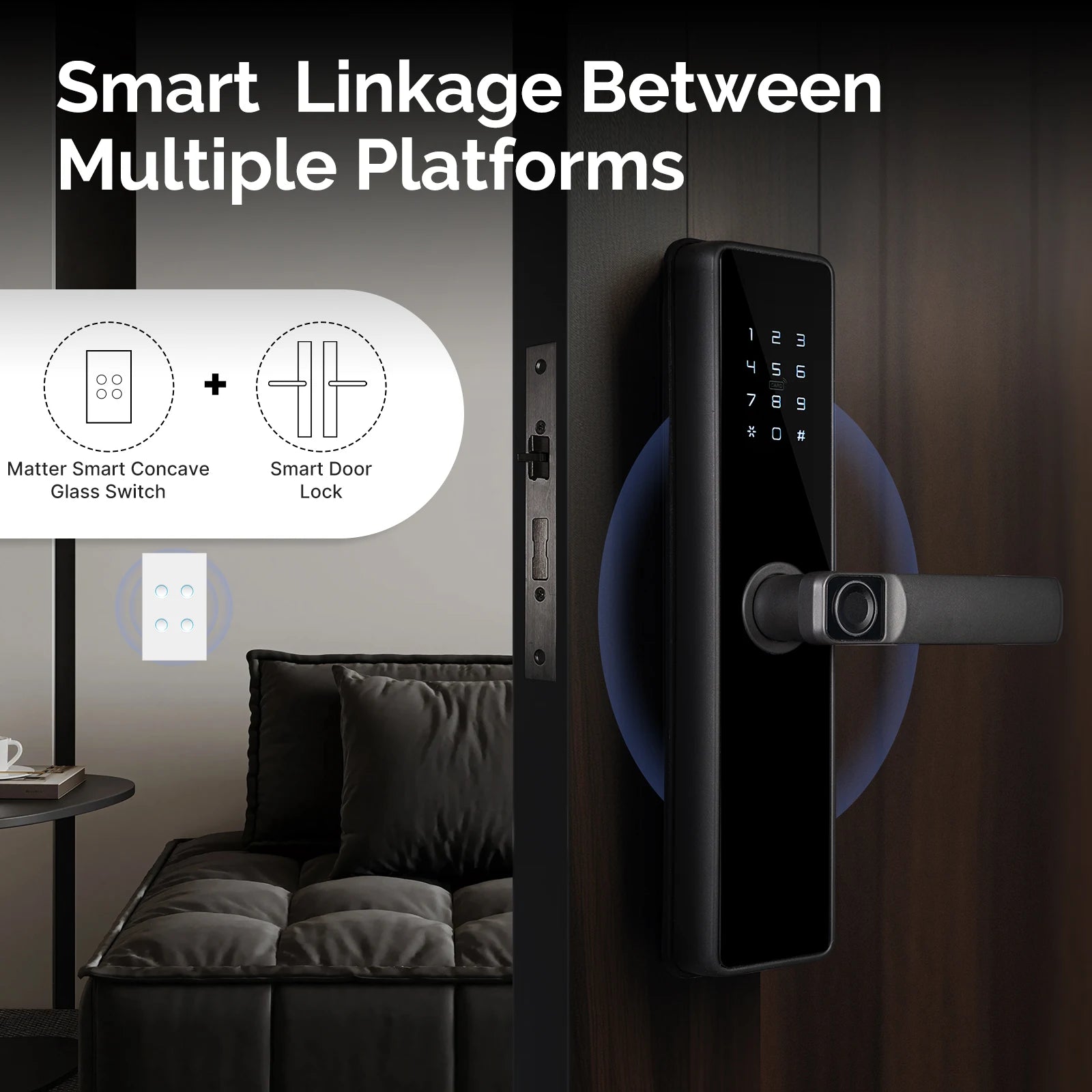 Moes Tuya WiFi Concave Glass Smart Switch with Alexa Google