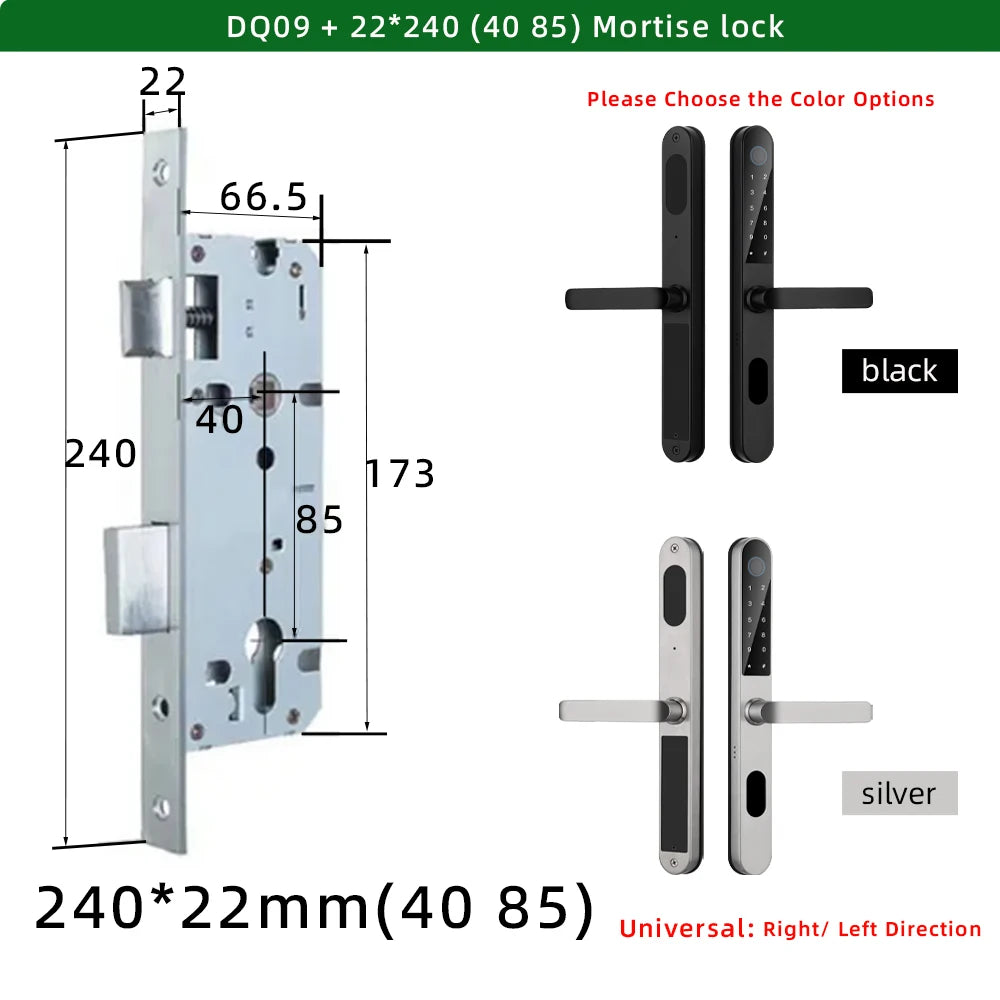 Aluminium Alloy Waterproof Bluetooth Reversible Handle Door Lock