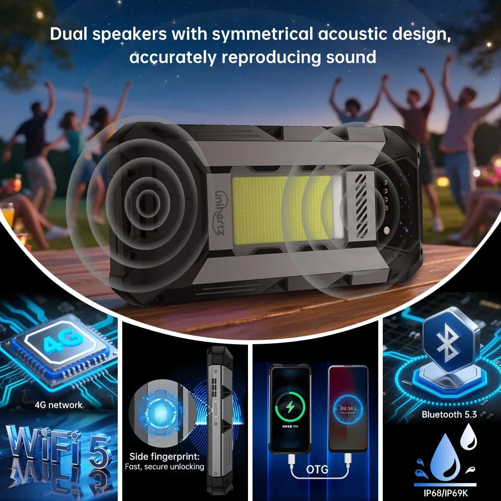 23800mAh 512GB Android Hike 4G Rugged Type-C Smartphone