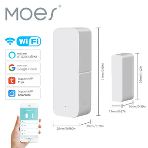 Moes Plastic 2.4GHz Smart Wireless WiFi Door Window Sensor