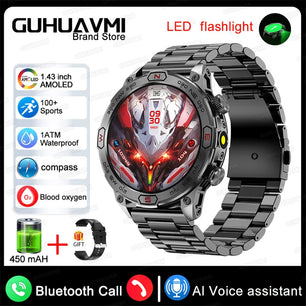 Stainless Steel Waterproof Android Round Shaped Bluetooth Smartwatch