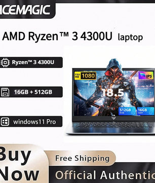 8000mAh 18.5 Inch 4300U 16GB DDR4 SSD 180° Business Laptop