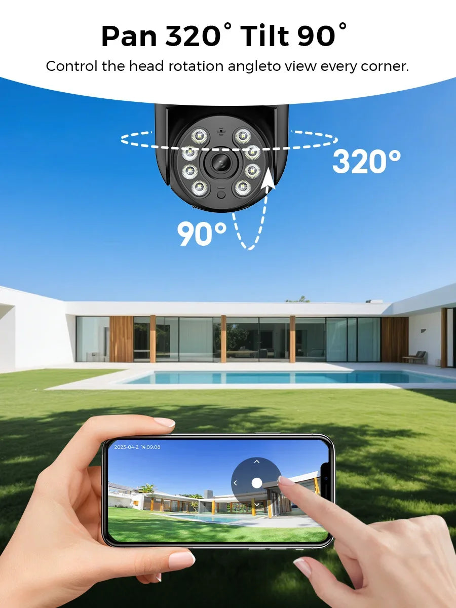 IP66 8MP 30m Dual Screens CCTV Night Vision Human Detection Camera