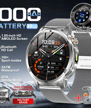 Steel Waterproof Android Round Shape On-Wrist Smartwatch