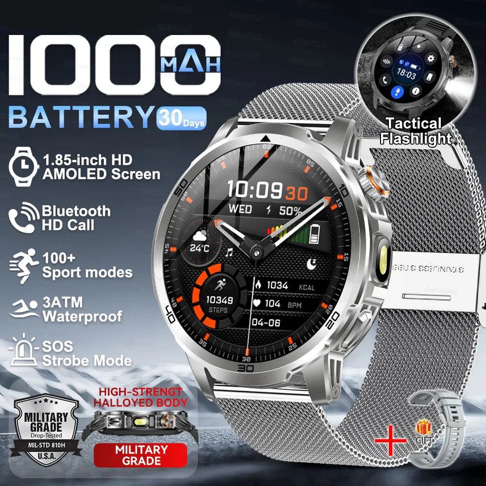 Steel Waterproof Android Round Shape On-Wrist Smartwatch