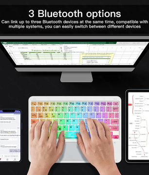 RGB Wireless Bluetooth Keyboard For iPad Android Windows Tablet