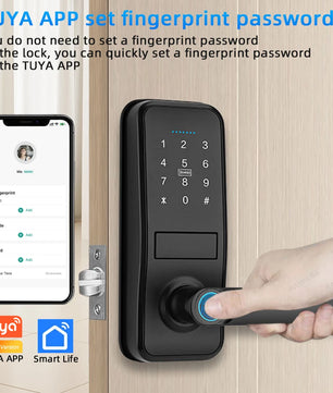 Aluminium Alloy Fingerprint Bluetooth Reversible Handle Door Lock