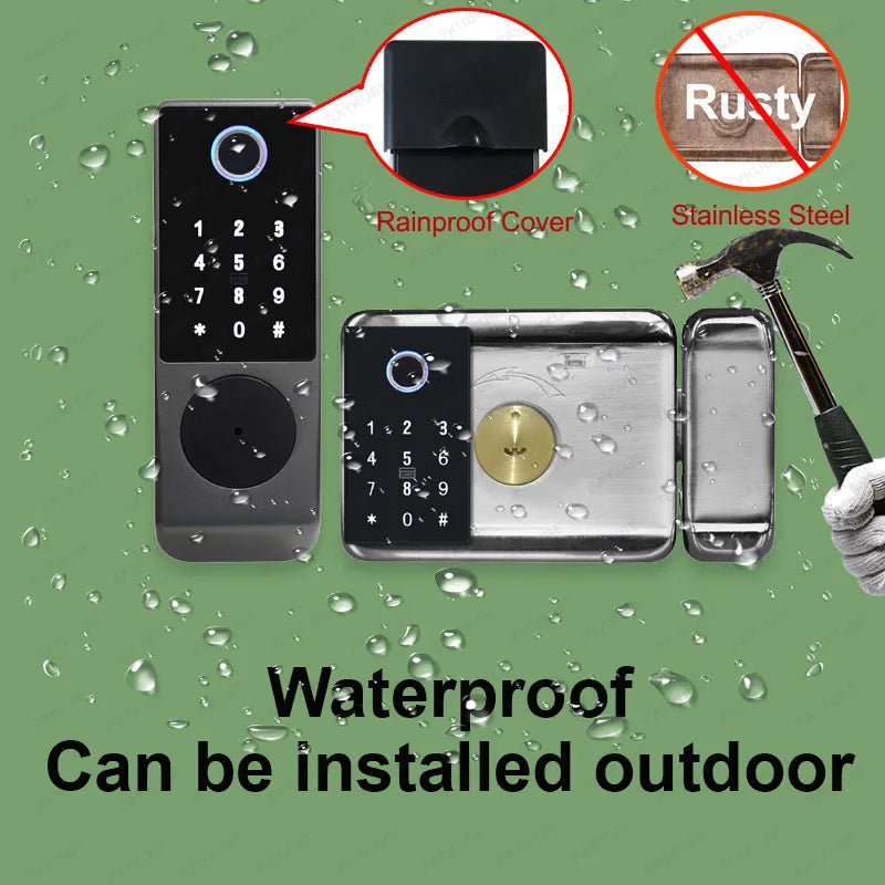 Stainless Steel Double Fingerprint Waterproof Reversible Door Lock
