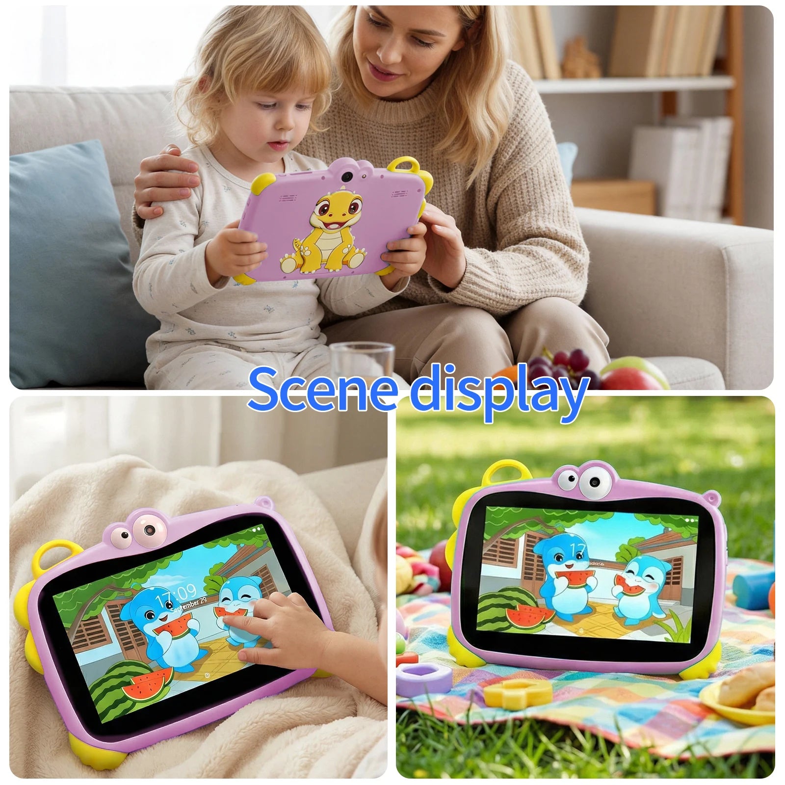Sauenaneo 7-Inch Android 13 Kids Tablet With Dual Camera Function