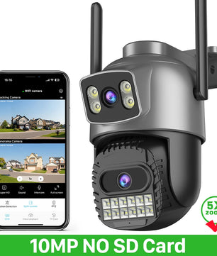 IP66 20MP Wifi Four Lens 10X Zoom Surveillance Camera