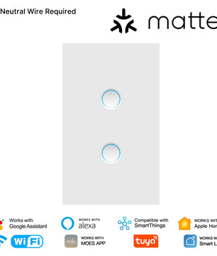 Moes Tuya WiFi Concave Glass Smart Switch with Alexa Google