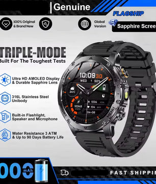 Silica Gel Waterproof Android Round Shape On-Wrist Smartwatch