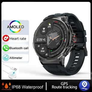Silica Gel Waterproof Bluetooth Fitness Tracker Round Smartwatch
