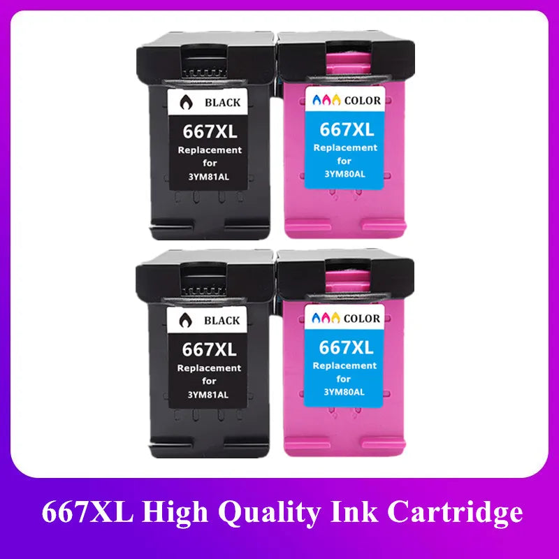 667XL Ink Cartridge Compatible For HP DeskJet 1275 2374 2375 2376 2775 2776