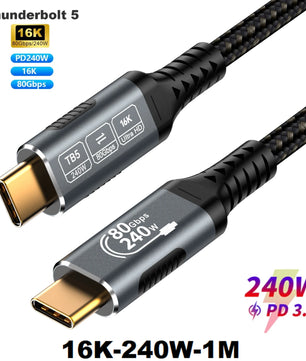 40Gbps 16K Type-C Fast Charging Cable Male to Female Extender