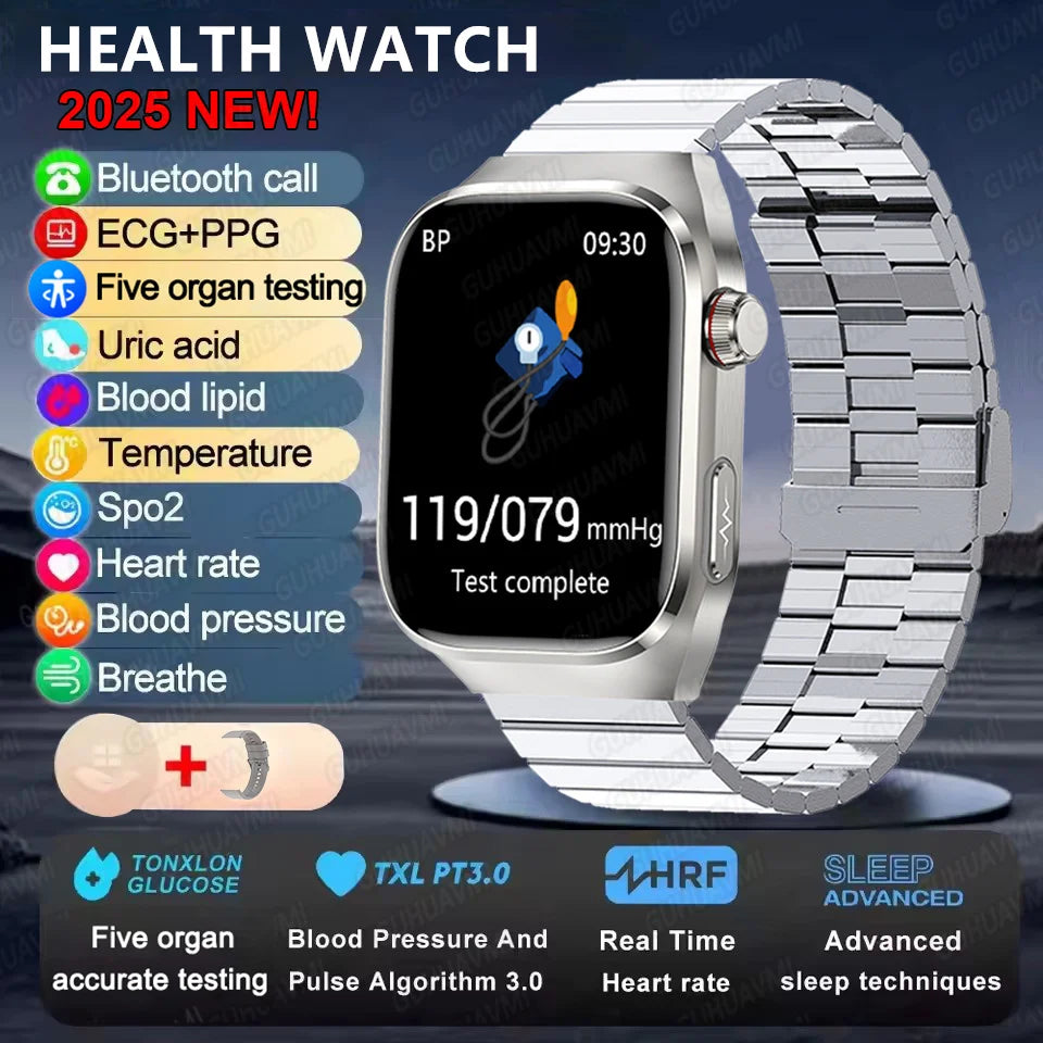 Fine Steel Waterproof Android Square Shaped Bluetooth Smartwatch
