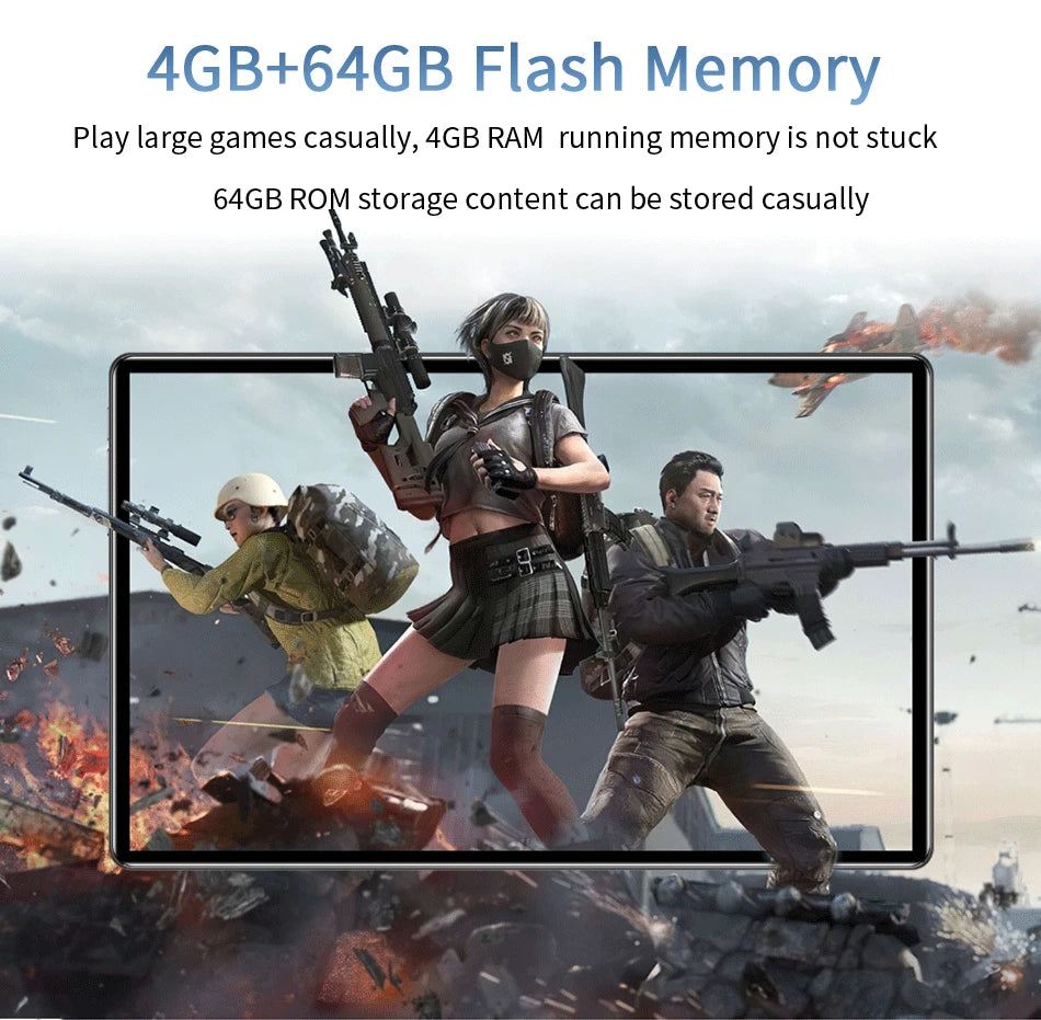 5000mAh 5MP 4GB RAM 64GB ROM Fast Charging 10.1 Inch Tablet