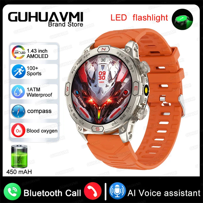 Stainless Steel Waterproof Android Round Shaped Bluetooth Smartwatch