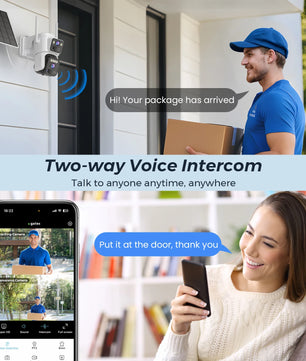 1080P 8MP 4K Dual Lens Solar Powered Wireless Camera