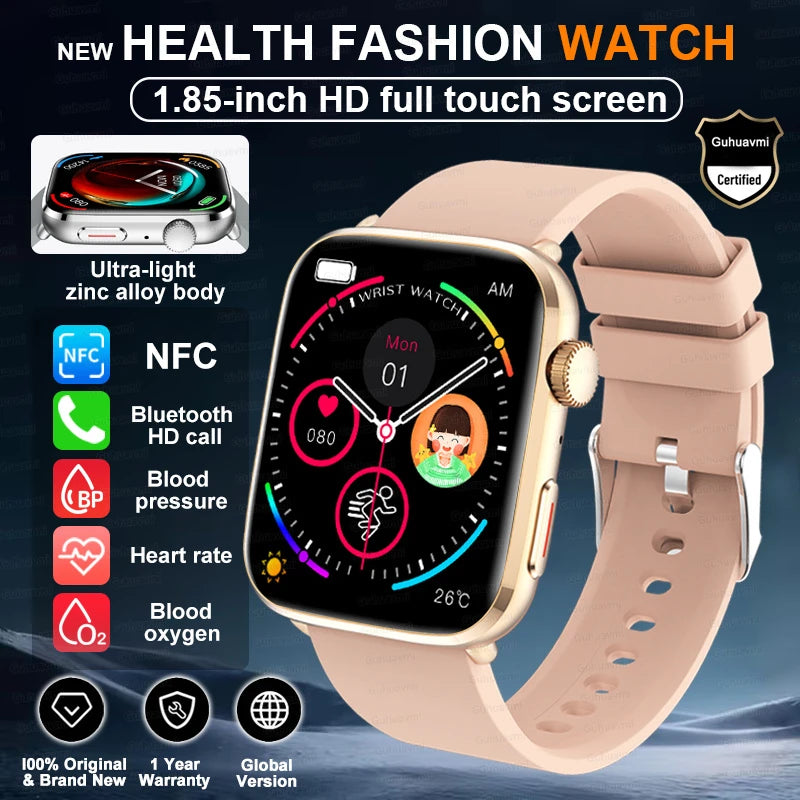 Rubber Waterproof Android Square Shaped Amoled Screen Smartwatch