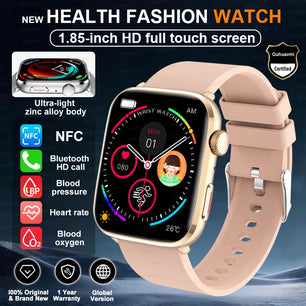 Rubber Waterproof Android Square Shaped Amoled Screen Smartwatch