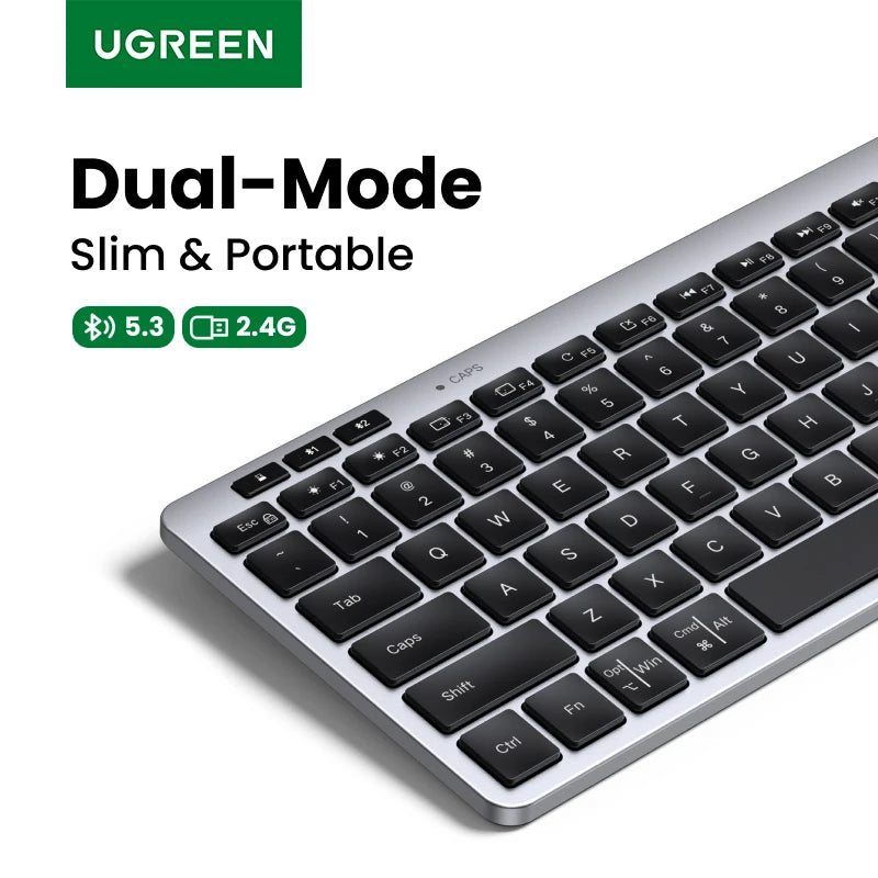 Ugreen 78 Keys 5.3 & 2.4G Bluetooth Wireless Portable Keyboard