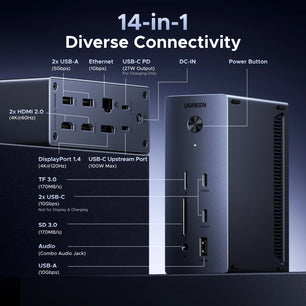Ugreen 14-IN-1 Metal USB Type-C Docking Station for Laptop