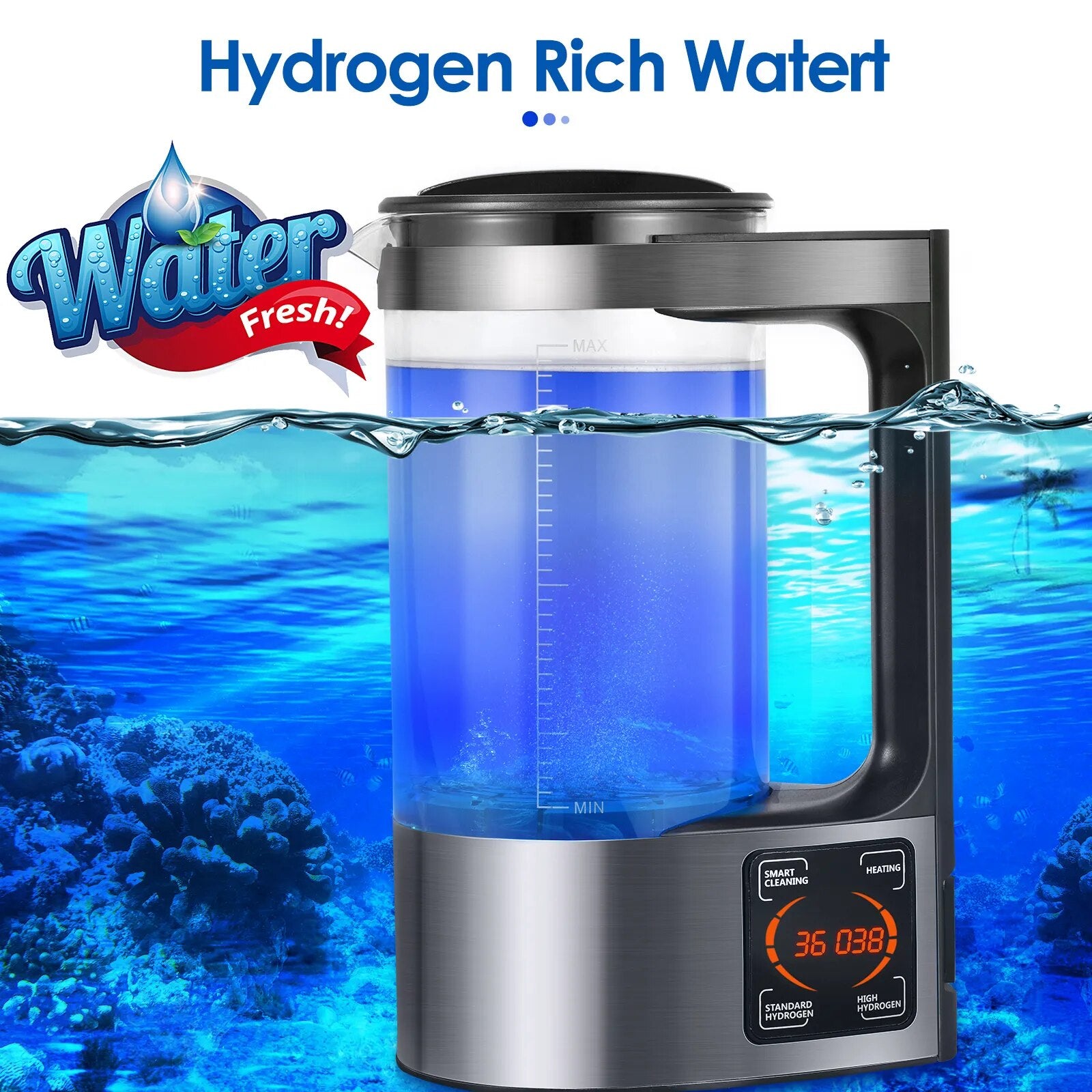 350W 2L Digital Display Hydrogen Water Ionizer Machine