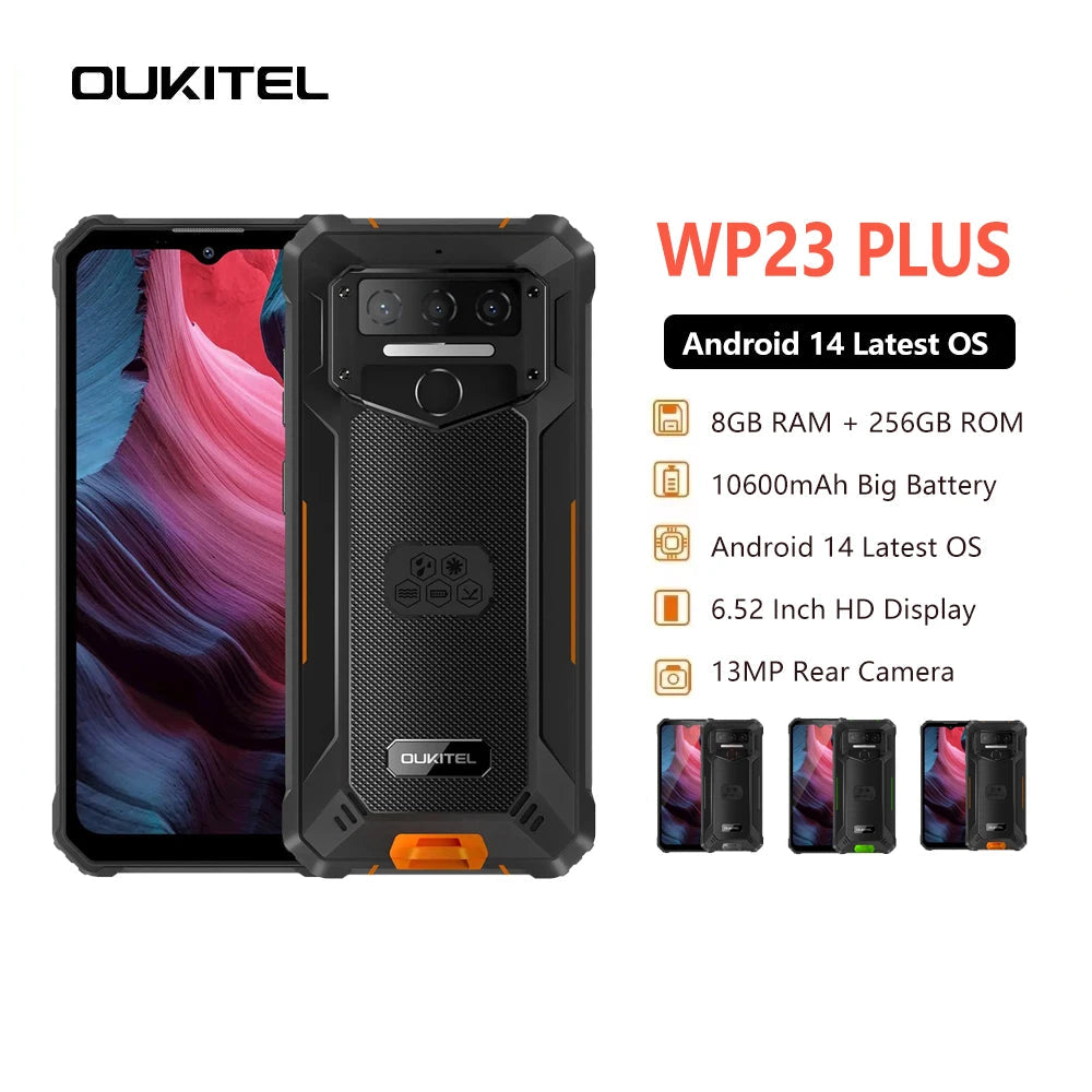 WP23 Plus 4G Rugged Android Normal Screen Fast Charging Smartphone