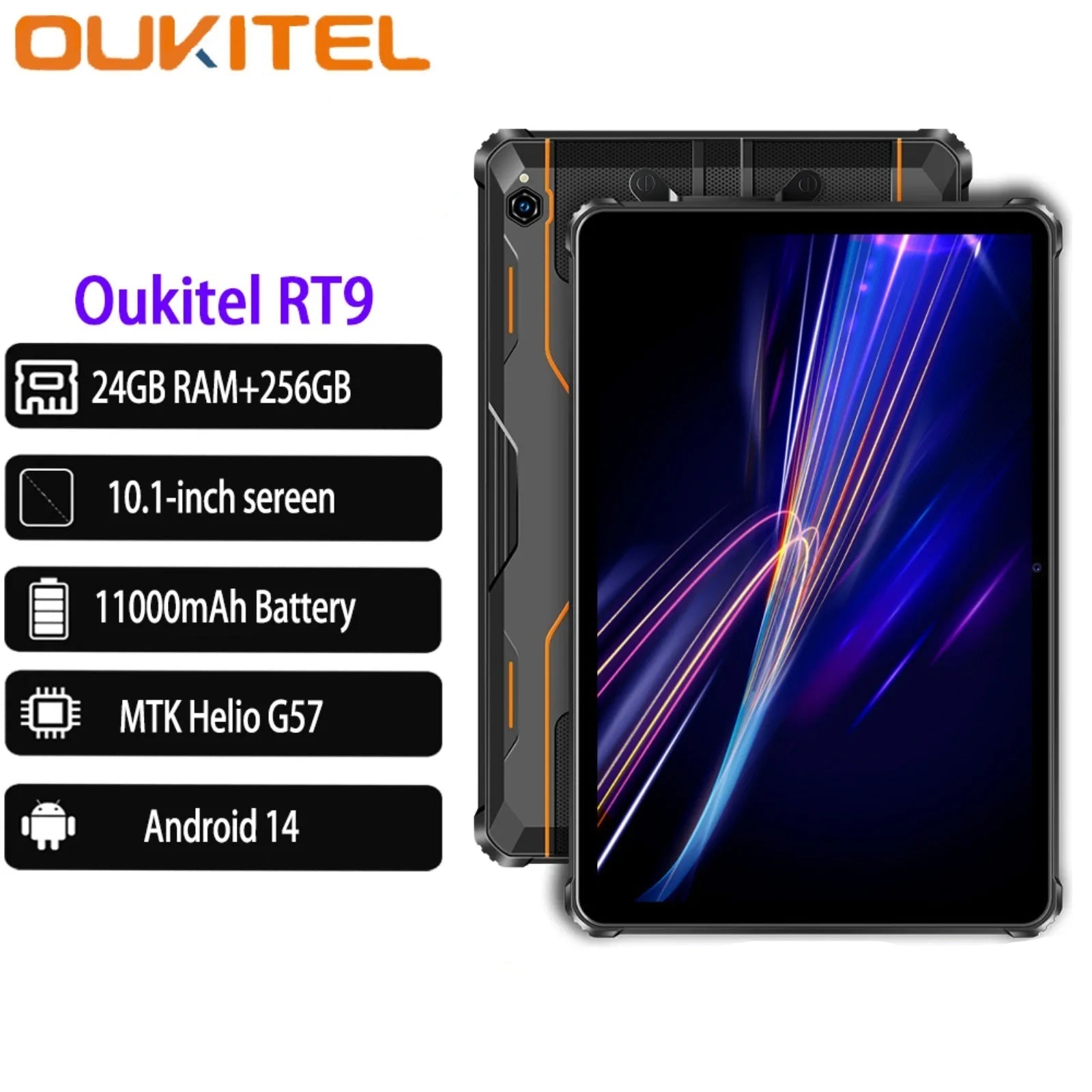 256GB 16MP 10.1" Type-C RT9 4G Rugged Waterproof Tablet