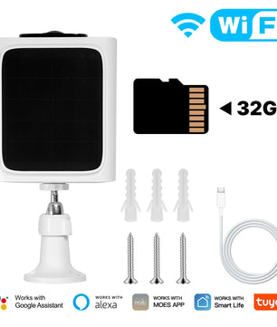 IP65 4MP MOES Tuya Smart WiFi Integrated Solar Panel Camera