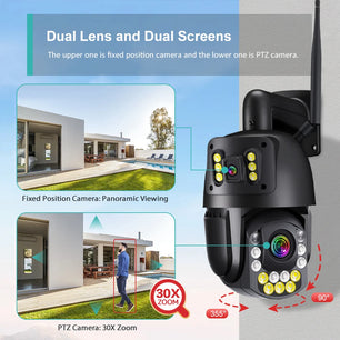 Boavision 8MP WIFI 4G Dual Lens Night Vision Security Camera