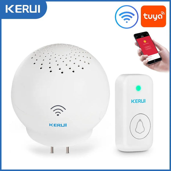 Kerui Plastic Wifi Smart APP Wireless Range Home Alarm Doorbell