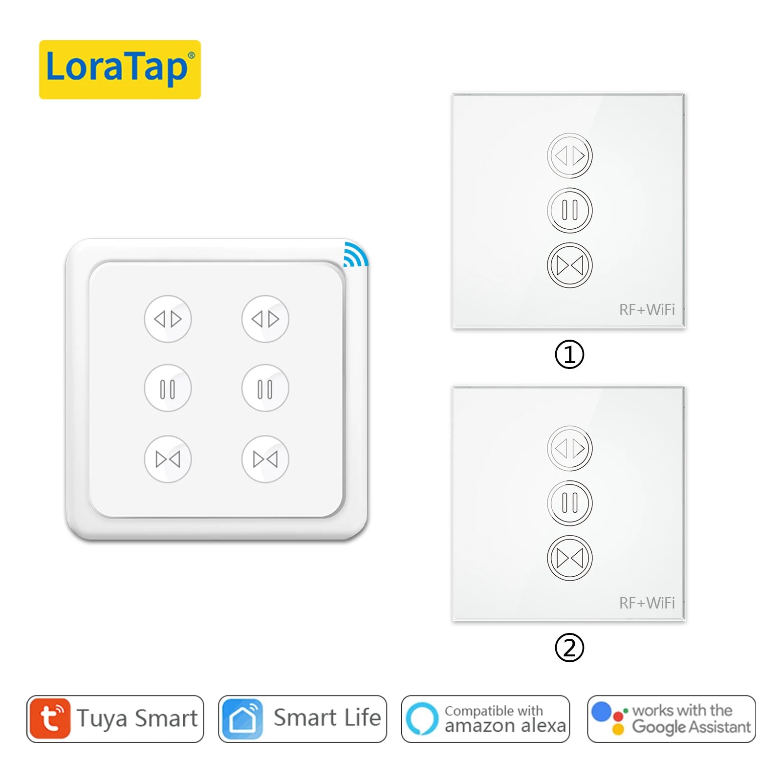 LoraTap 250V 600W Plastic WiFi Rolling Blinds Curtain Switch