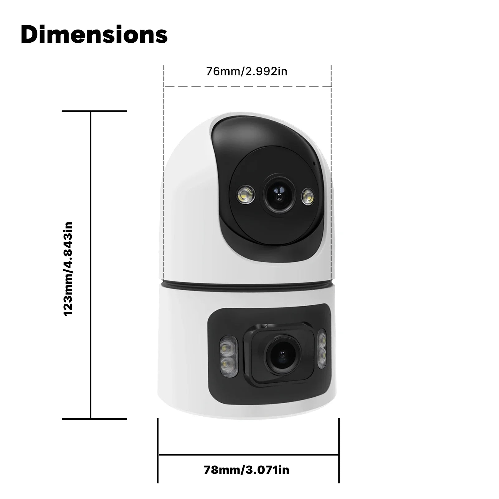 Moes 2.4GHz WiFi Dual Screen Lens Indoor Night Vision Camera